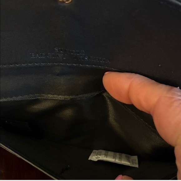 Badgley Mischka Black Quilted Wallet with Gold Emblem - Picture 3 of 6